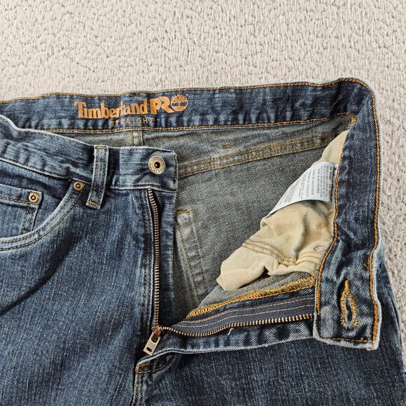 Timberland Pro Jeans Mens 32x34 Blue Straight Leg Workwear Heavy Denim - Picture 4 of 16
